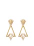 Main View - Click To Enlarge - LULU FROST - 'Portico' glass pavé free swing geometric earrings