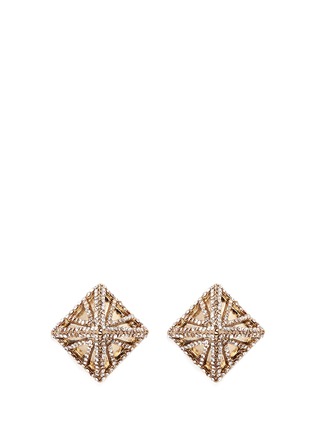 Main View - Click To Enlarge - LULU FROST - 'Apex' crystal pavé pyramid stud earrings