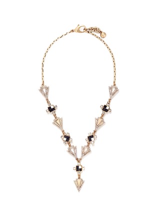 Main View - Click To Enlarge - LULU FROST - Crystal stone mosaic terraced chain necklace