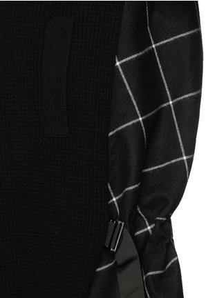 Detail View - Click To Enlarge - SACAI - Windowpane check wool felt back knit dress