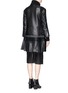 Back View - Click To Enlarge - SACAI - Cable knit panel leather biker coat