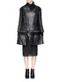 Main View - Click To Enlarge - SACAI - Cable knit panel leather biker coat