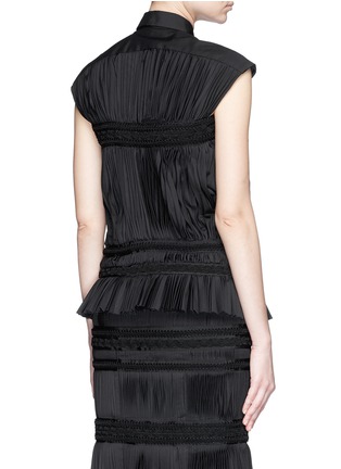 Back View - Click To Enlarge - SACAI - Braided belt fortuny pleat poplin shirt
