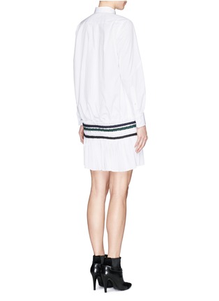 Back View - Click To Enlarge - SACAI - Rope stitch embroidery pleat hem shirt dress
