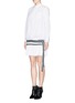 Figure View - Click To Enlarge - SACAI - Rope stitch embroidery pleat hem shirt dress
