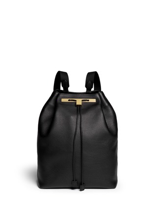Main View - Click To Enlarge - THE ROW - Grainy leather drawstring backpack