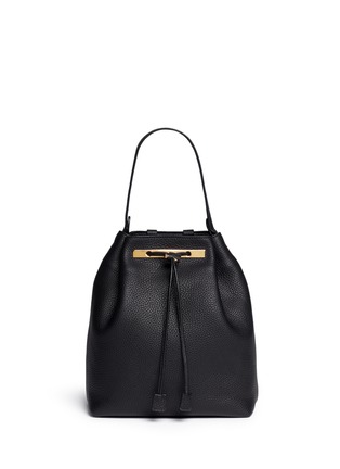 Detail View - Click To Enlarge - THE ROW - Grainy leather drawstring bucket backpack
