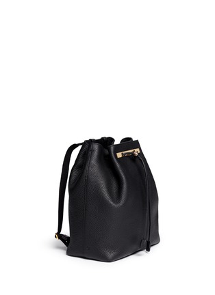Figure View - Click To Enlarge - THE ROW - Grainy leather drawstring bucket backpack