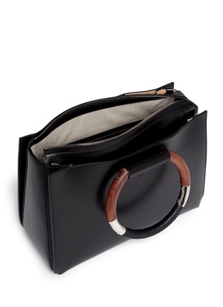 Detail View - Click To Enlarge - THE ROW - 'Classic' wooden handle leather box bag