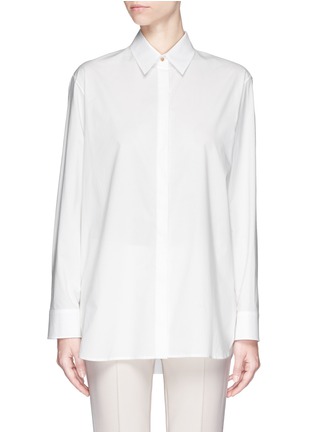 Main View - Click To Enlarge - THE ROW - 'Dison' wooden button cotton poplin shirt