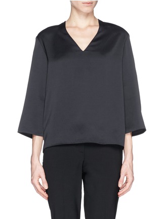 Main View - Click To Enlarge - THE ROW - 'Emka' linen blend satin top