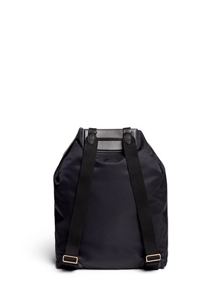 Back View - Click To Enlarge - THE ROW - Leather trim nylon drawstring backpack