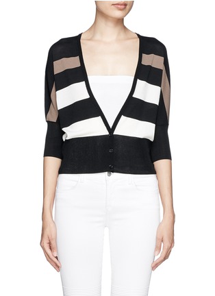 Main View - Click To Enlarge - MS MIN - Bengal stripe cropped cardigan