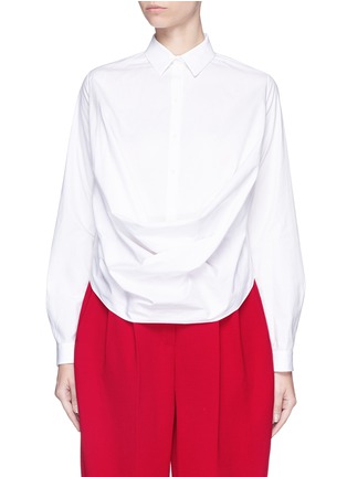 Main View - Click To Enlarge - DELPOZO - Drape front cotton poplin shirt