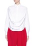 Main View - Click To Enlarge - DELPOZO - Drape front cotton poplin shirt