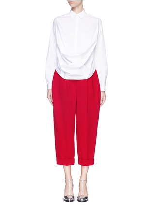 Figure View - Click To Enlarge - DELPOZO - Drape front cotton poplin shirt