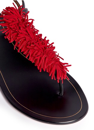 Detail View - Click To Enlarge - AQUAZZURA - 'Wild Thing' suede fringe leather sandals
