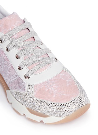 Detail View - Click To Enlarge - RENÉ CAOVILLA - Strass pavé lace sneakers