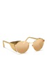 Figure View - Click To Enlarge - LINDA FARROW - 22k gold plated titanium snakeskin blinker sunglasses