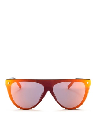 Main View - Click To Enlarge - 3.1 PHILLIP LIM - Flat top mirror shield acetate sunglasses
