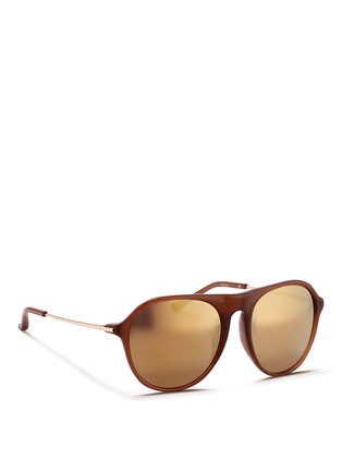 Figure View - Click To Enlarge - 3.1 PHILLIP LIM - x Linda Farrow mirror lens flat top aviator sunglasses