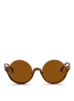 Main View - Click To Enlarge - 3.1 PHILLIP LIM - Stainless steel rim half moon sunglasses