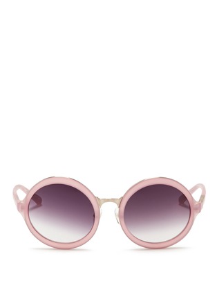Main View - Click To Enlarge - 3.1 PHILLIP LIM - Stainless steel rim frosted sunglasses