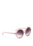 Figure View - Click To Enlarge - 3.1 PHILLIP LIM - Stainless steel rim frosted sunglasses