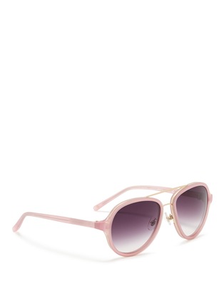 Figure View - Click To Enlarge - 3.1 PHILLIP LIM - Stainless steel rim aviator sunglasses