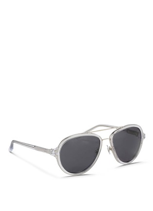 Figure View - Click To Enlarge - 3.1 PHILLIP LIM - x Linda Farrow stainless steel rim aviator sunglasses