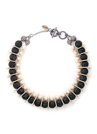 Main View - Click To Enlarge - VENNA - Chain link pearl pavé collar necklace
