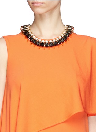 Figure View - Click To Enlarge - VENNA - Chain link pearl pavé collar necklace