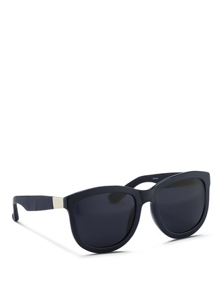 Figure View - Click To Enlarge - THE ROW - Leather temple acetate sunglasses