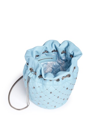 Detail View - Click To Enlarge - THOMAS WYLDE - Skull stud quilted leather bucket bag