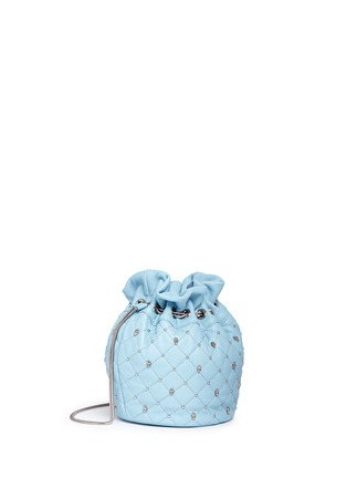 Front View - Click To Enlarge - THOMAS WYLDE - Skull stud quilted leather bucket bag
