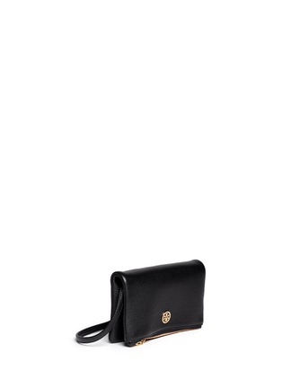 Front View - Click To Enlarge - TORY BURCH - 'Robinson' leather foldover crossbody bag