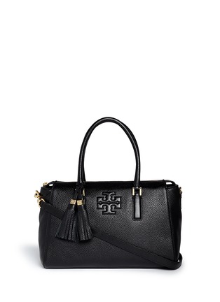 Main View - Click To Enlarge - TORY BURCH - 'Thea' tassle pebbled leather satchel