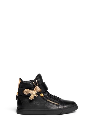 Main View - Click To Enlarge - 73426 - 'London' metal eagle leather sneakers