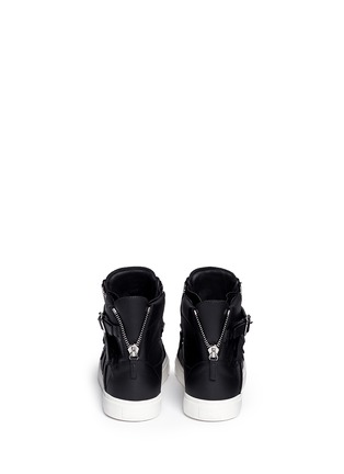 Back View - Click To Enlarge - 73426 - 'London' buckle strap high top sneakers