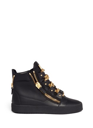 Main View - Click To Enlarge - 73426 - 'London' curb chain leather sneakers