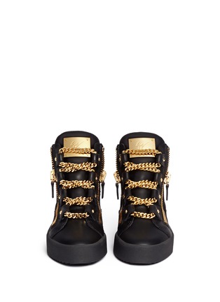 Figure View - Click To Enlarge - 73426 - 'London' curb chain leather sneakers