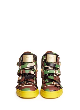 Figure View - Click To Enlarge - 73426 - 'Farwest' camo print multi buckle leather sneakers