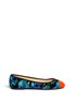 Main View - Click To Enlarge - 73426 - Neon toe cap camouflage ponyhair flats