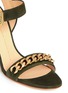 Detail View - Click To Enlarge - 73426 - 'Coline' curb chain cork wedge suede sandals