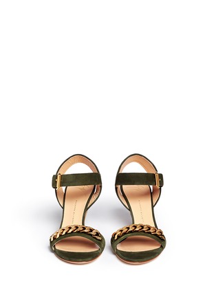 Figure View - Click To Enlarge - 73426 - 'Coline' curb chain cork wedge suede sandals