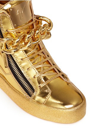 Detail View - Click To Enlarge - 73426 - 'London' chain mirror leather sneakers
