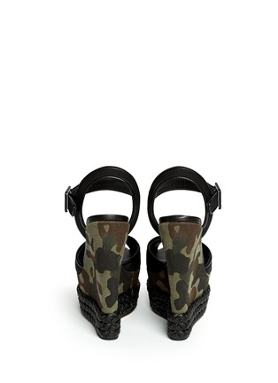 Back View - Click To Enlarge - 73426 - Camouflage canvas wedge sandals