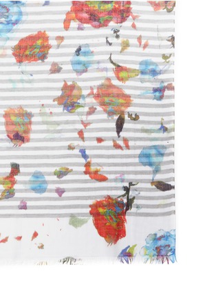 Detail View - Click To Enlarge - FRANCO FERRARI - Stripe floral print cotton-modal scarf