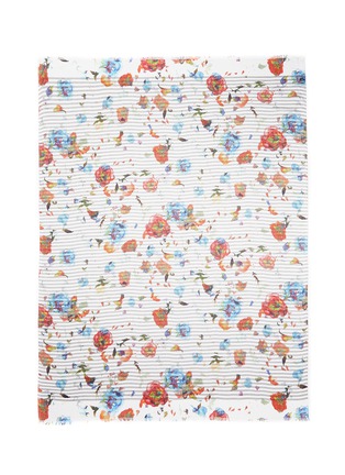 Main View - Click To Enlarge - FRANCO FERRARI - Stripe floral print cotton-modal scarf