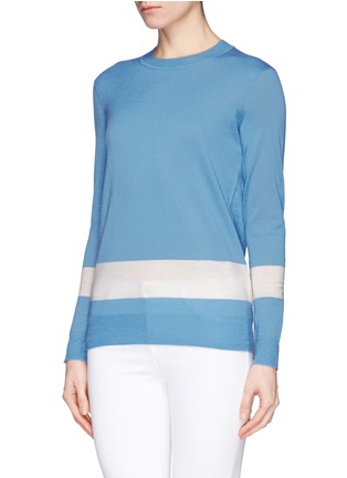Front View - Click To Enlarge - TORY BURCH - 'Iberia' contrast stripe cashmere sweater